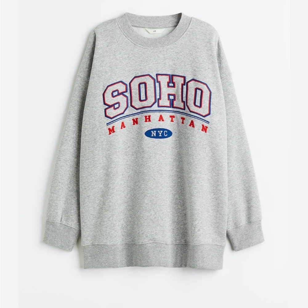 H&M Gray SOHO Manhattan Crewneck Sweater